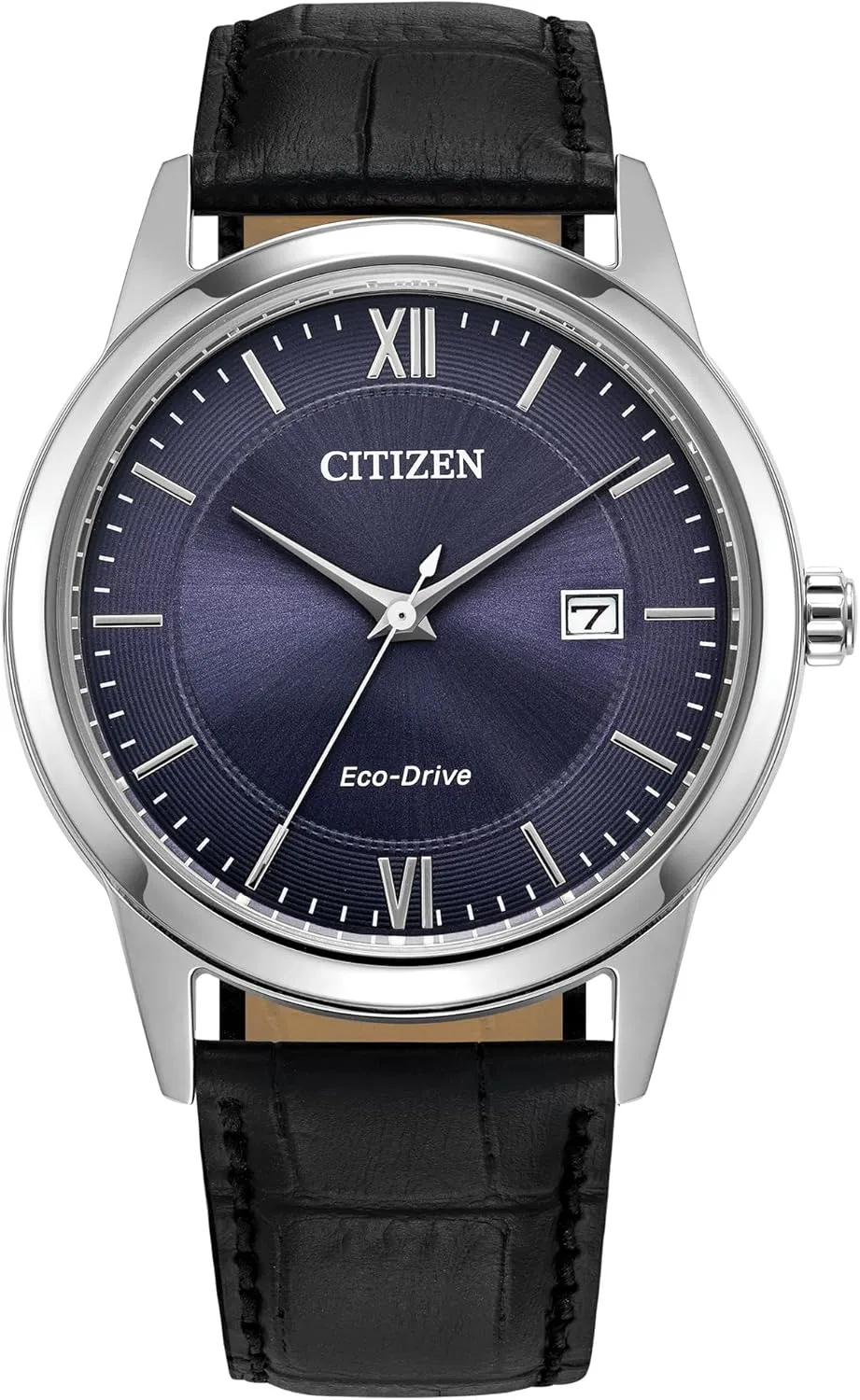 Citizen Men's Classic Eco-Drive Leather Strap Watch, 3-Hand Date
