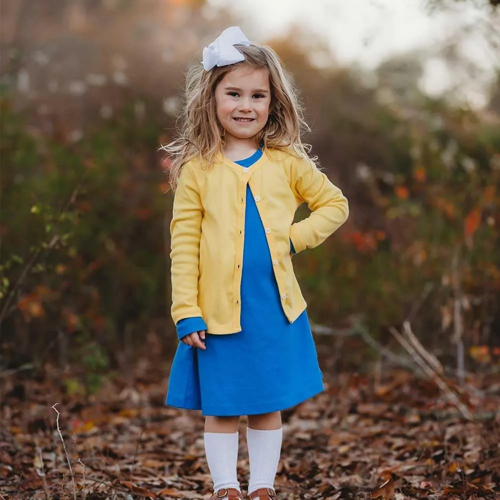 City Threads Girls Cardigan Top Button Down Sweater Layering School Play for Sensitive Skin SPD Sensory Friendly