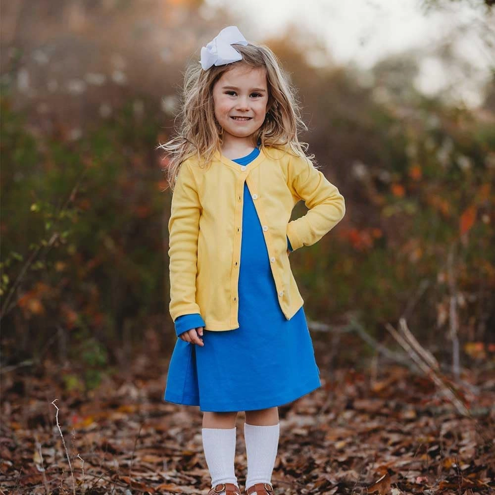 City Threads Girls Cardigan Top Button Down Sweater Layering School Play for Sensitive Skin SPD Sensory Friendly