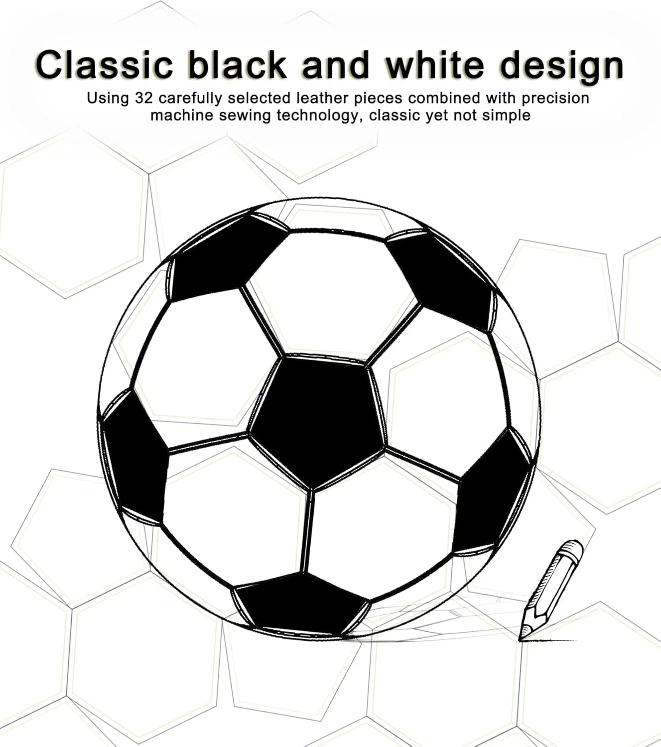 Classic Black and White Soccer Ball Size 3 Size 4 Size 5 for boy and Girl and for Adult Lawn Indoor Outdoor and Sports Training Balls