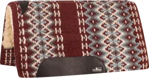 Classic Equine 3/4' SensorFlex Wool Top 34 x 38 Saddle Pad Burgundy/Blue 34X38