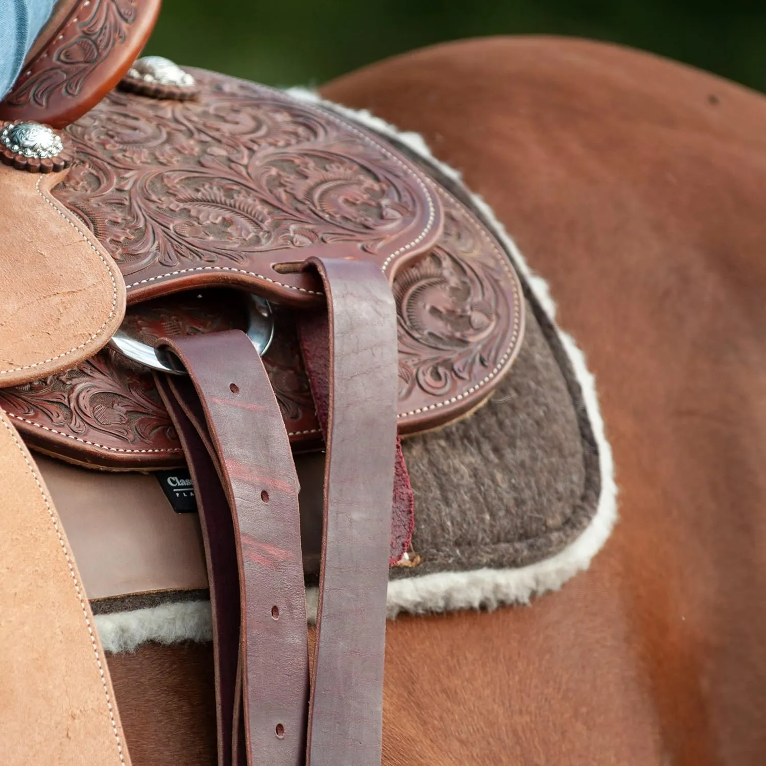 Classic Equine Western Saddle Pad 3/4 Wool Felt Blended Split CBFPF34