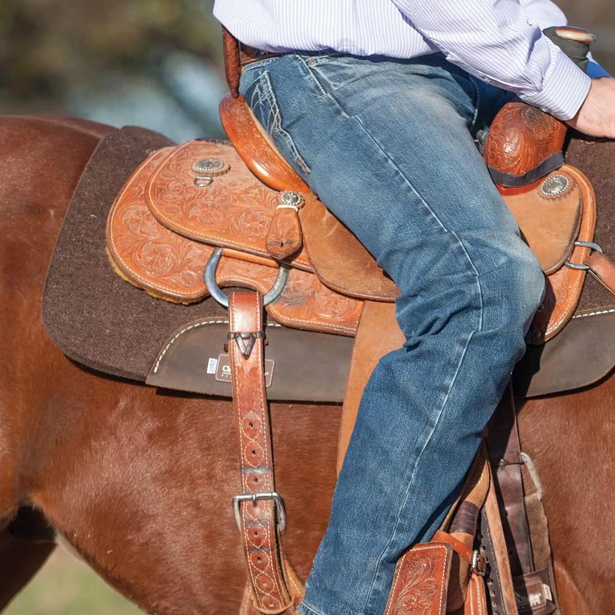 Classic Equine Western Saddle Pad Alpaca Wool Split Contoured AFP-075