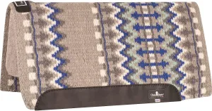 Classic Equine Wool Top 3/4 Inch Saddle Pad 32x34 Grey-Royal Blue OS