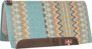 Classic Equine Wool Top 3/4 Inch Saddle Pad 32x34 Turquoise-Honey OS