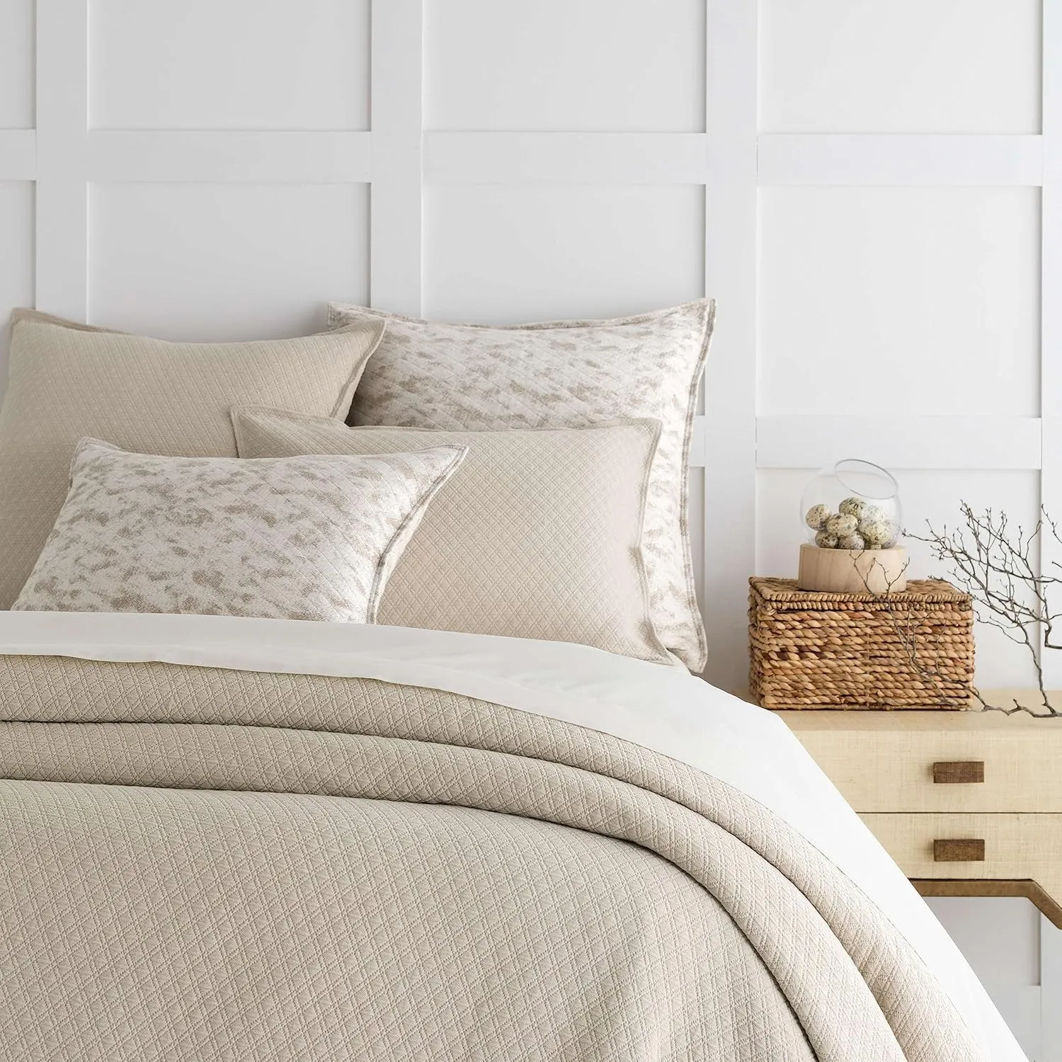 Classic Hemstitch Ivory Sheet Set, King Size, Ivory Solid Pattern