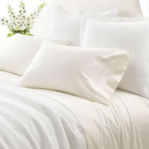 Classic Hemstitch Ivory Sheet Set, King Size, Ivory Solid Pattern