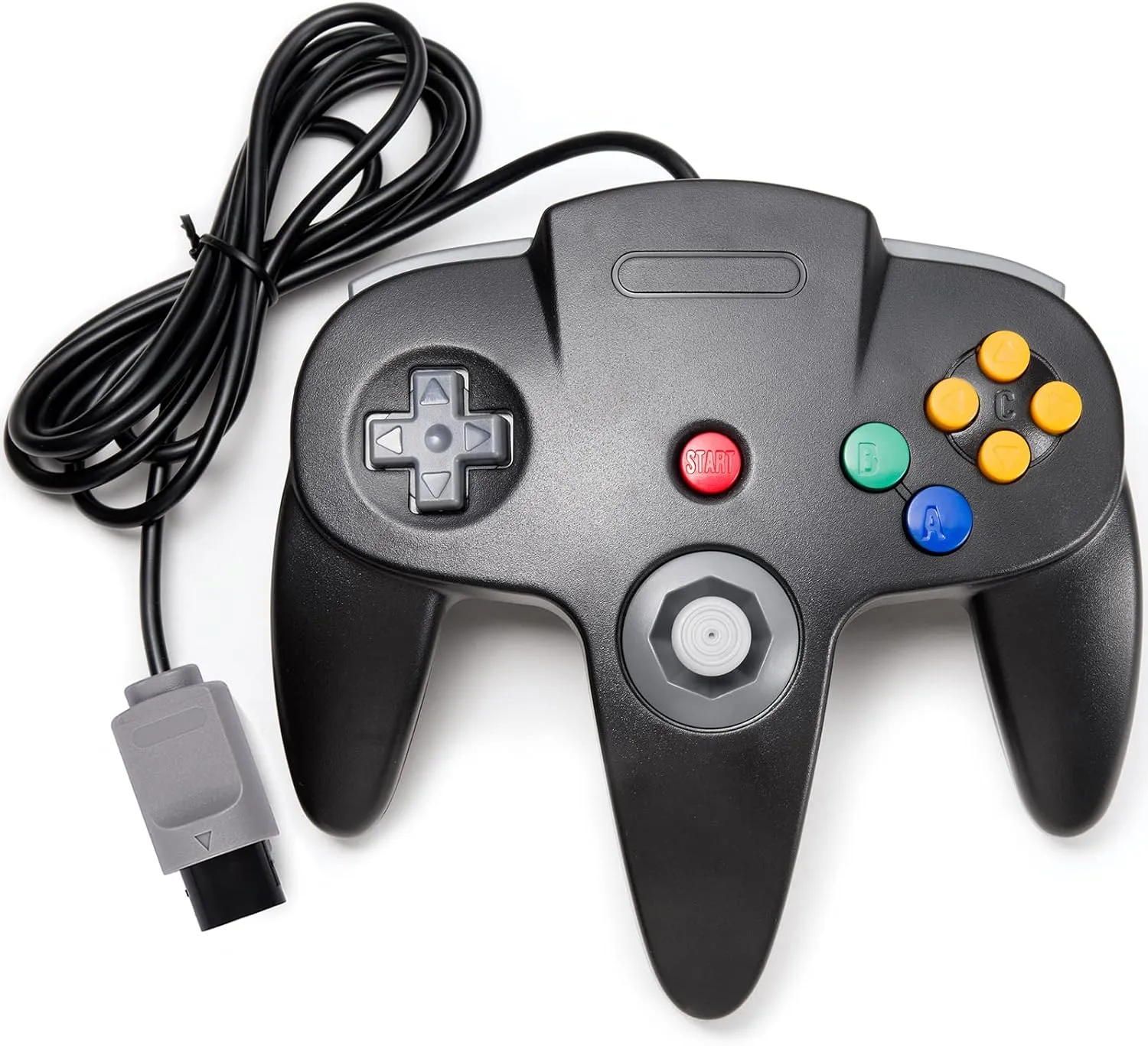 Classic N64 Controller, Retro N64 Remote Wired Joystick Game Pad Controller for N64-Console Video System Black