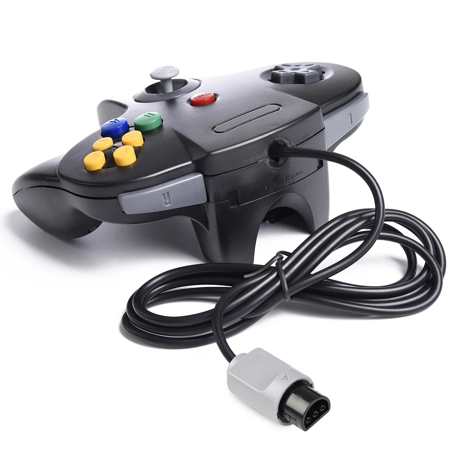 Classic Wired N64 64-bit Gamepad Joystick for Ultra 64 Video Game Console (Black) - 2 Pack