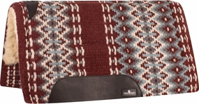 Classic Equine 3/4' SensorFlex Wool Top 34 x 38 Saddle Pad Burgundy/Blue 34X38