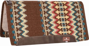 Classic Equine Wool Top 3/4 Inch Saddle Pad 32x34 Chestnut-Lemon OS