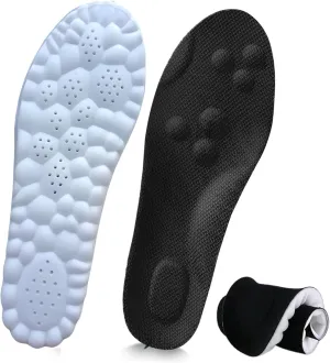 Cloud Step Insoles, 4D Cloud Technology Insole - Super Soft Comfort Insoles, Soft Foot Protection Cloud Feeling Insole, U-Shape Memory Foam Insoles (Black, Men 6.5-7.5/Women 8-9)