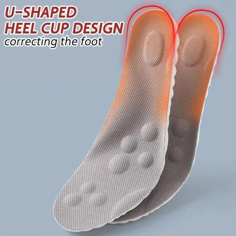 Cloud Step Insoles, 4D Cloud Technology Insole - Super Soft Comfort Insoles, Soft Foot Protection Cloud Feeling Insole, U-Shape Memory Foam Insoles (Black, Men 6.5-7.5/Women 8-9)