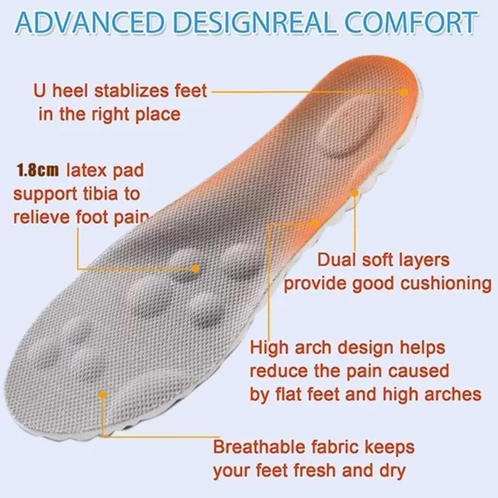 Cloud Step Insoles, 4D Cloud Technology Insole - Super Soft Comfort Insoles, Soft Foot Protection Cloud Feeling Insole, U-Shape Memory Foam Insoles (Black, Men 6.5-7.5/Women 8-9)