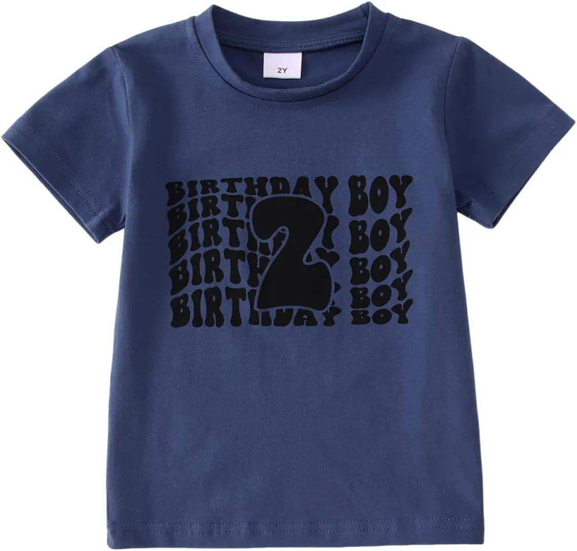 CM C&M WODRO Birthday Boy Shirt Toddler Outfit 2 3 4 5 6 Year Old Birthday Party T-Shirt 2nd 3rd 4th 5th 6th Birthday Gift