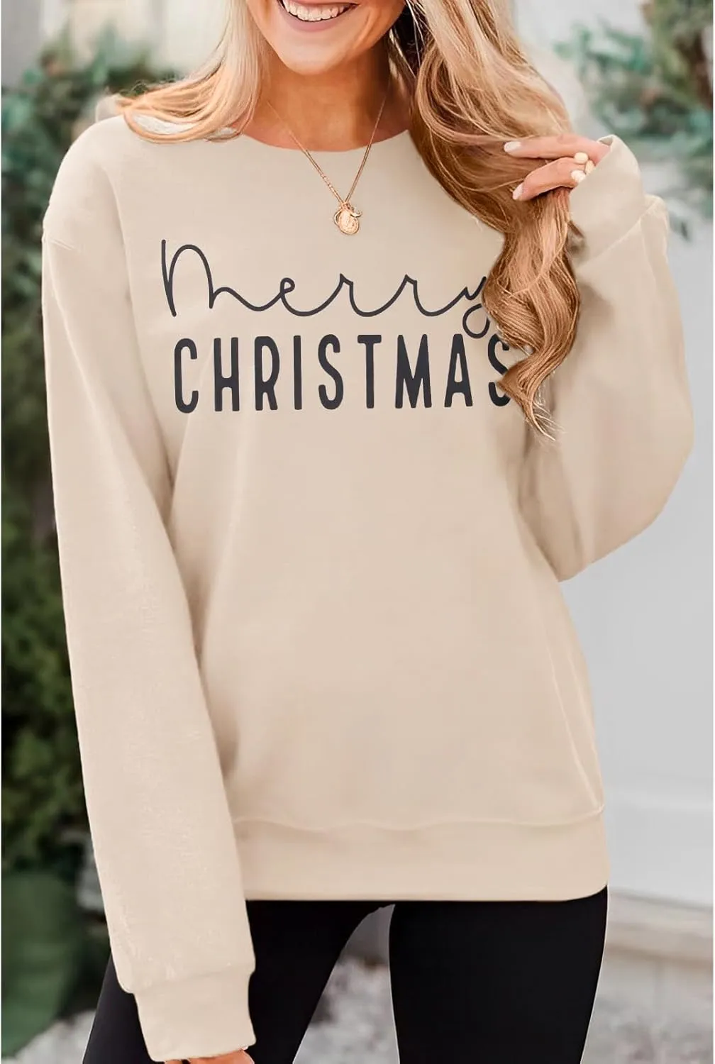 CM C&M WODRO Merry Christmas Sweatshirt Women Crewneck Xmas Holiday Sweater Shirt Winter Long Sleeve Oversized Pullover Tops