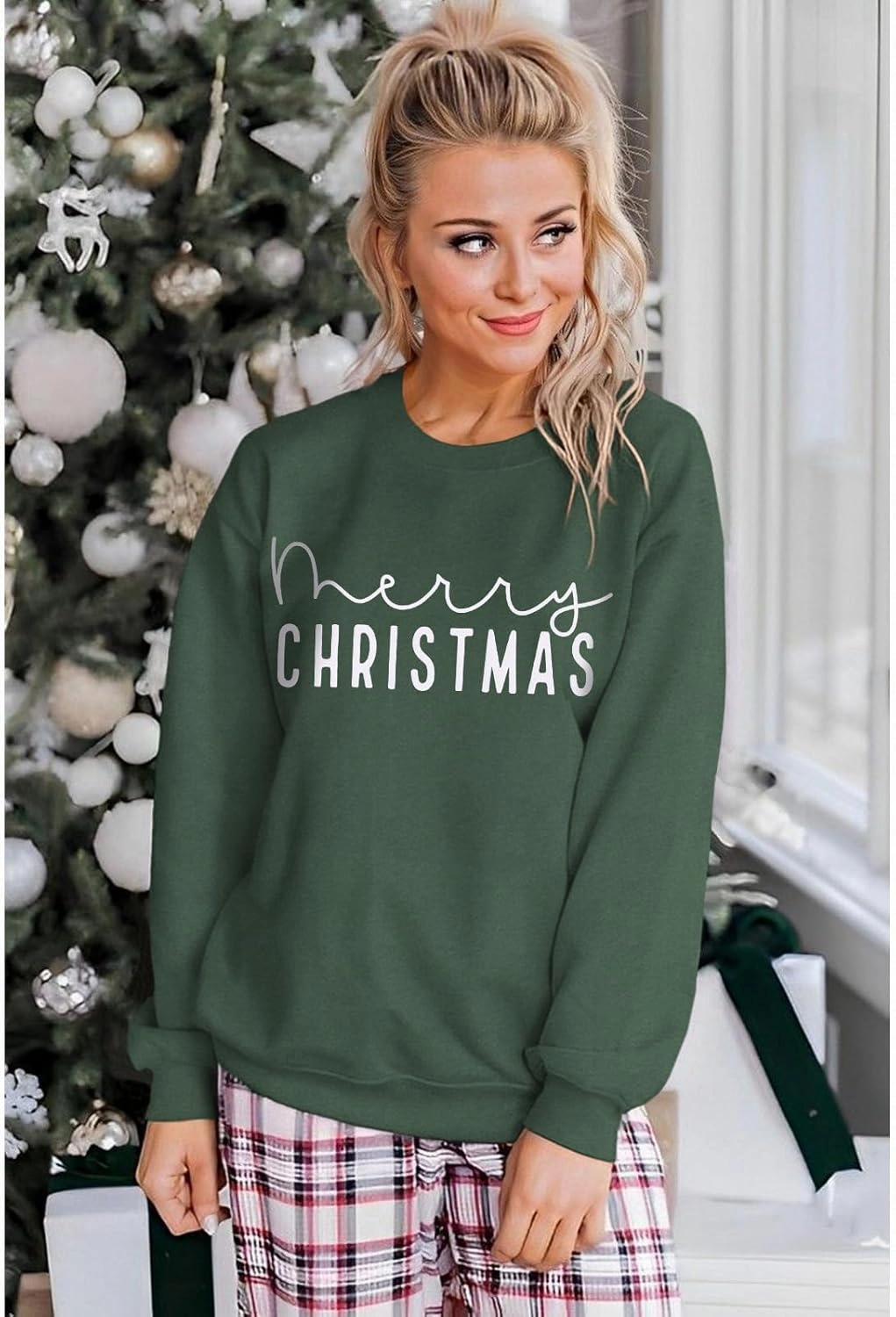 CM C&M WODRO Merry Christmas Sweatshirt Women Crewneck Xmas Holiday Sweater Shirt Winter Long Sleeve Oversized Pullover Tops