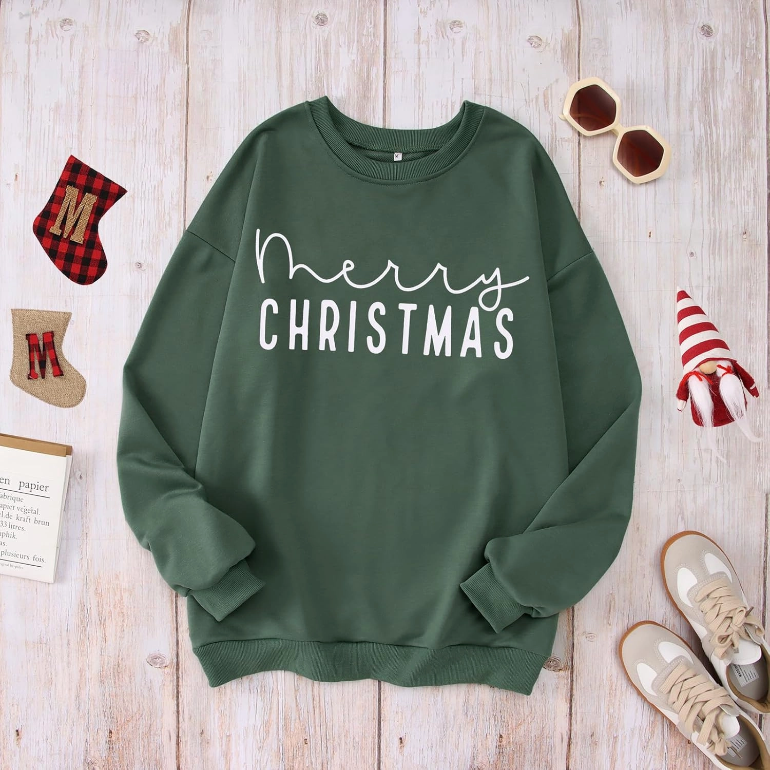 CM C&M WODRO Merry Christmas Sweatshirt Women Crewneck Xmas Holiday Sweater Shirt Winter Long Sleeve Oversized Pullover Tops