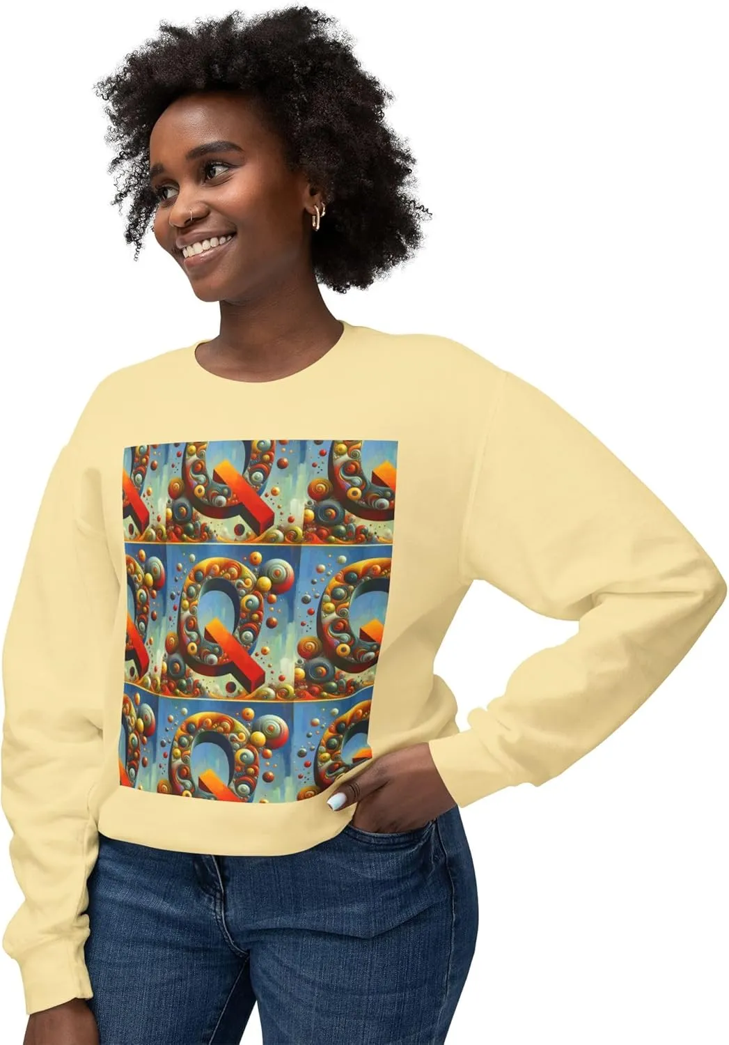 Colorful Abstract Crewneck Sweatshirt, Cozy Fashion, Graphic Top - Sonny Montero Design, Streetwear Style