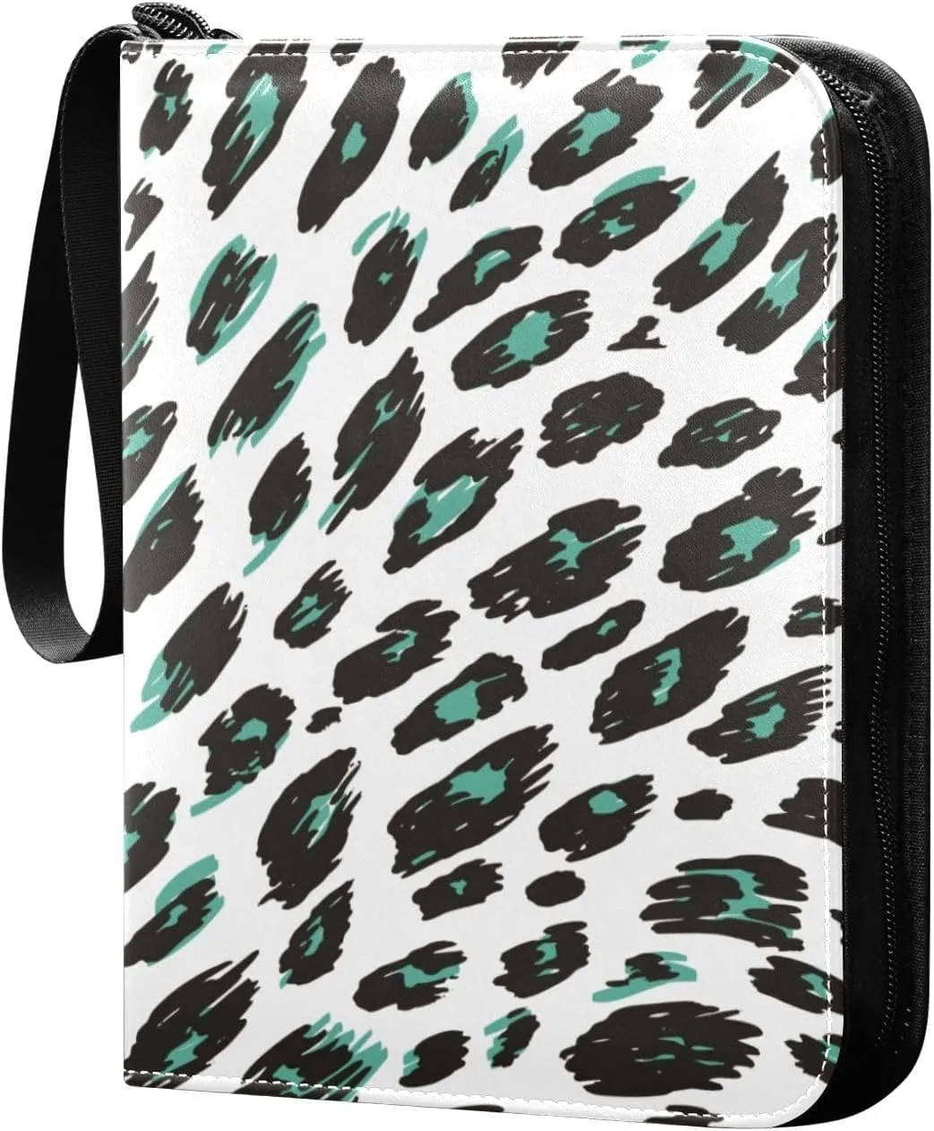 Colorful Animals Card Binder 400 Pockets 3 Ring Trading Card Album with PU Leather Cover and Zipper