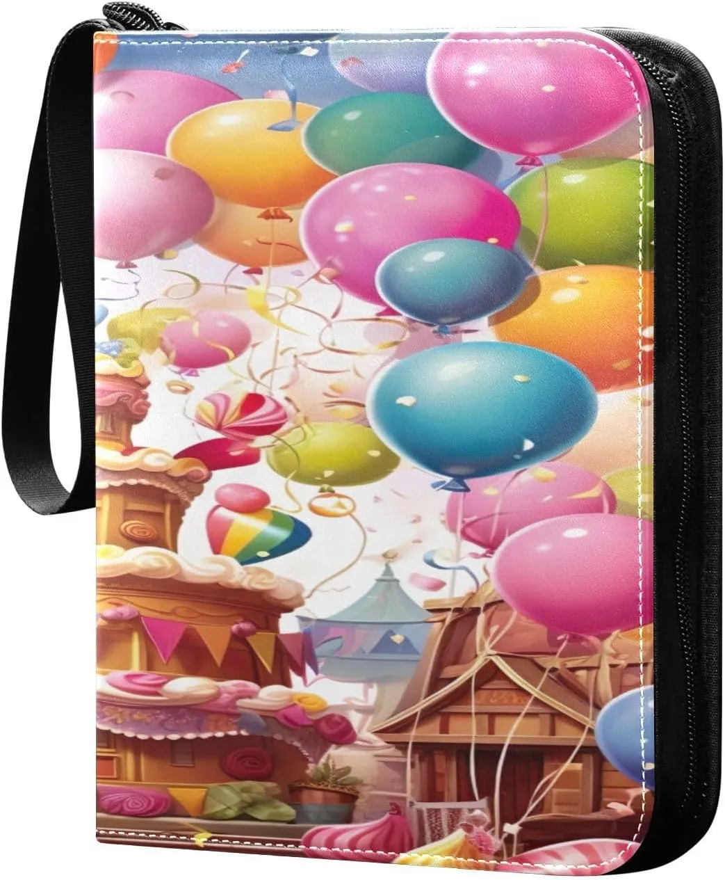 Colorful Balloons 4 Pockets Card Binder for 400 Standard Trading Cards,Waterproof Card Holder Album for TCG, CCG, MTG, Gifts For Boys and Girls