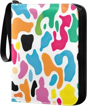 Colorful Blob 4 Pockets Card Binder for 400 Standard Trading Cards,Waterproof Card Holder Album for TCG, CCG, MTG, Gifts For Boys and Girls