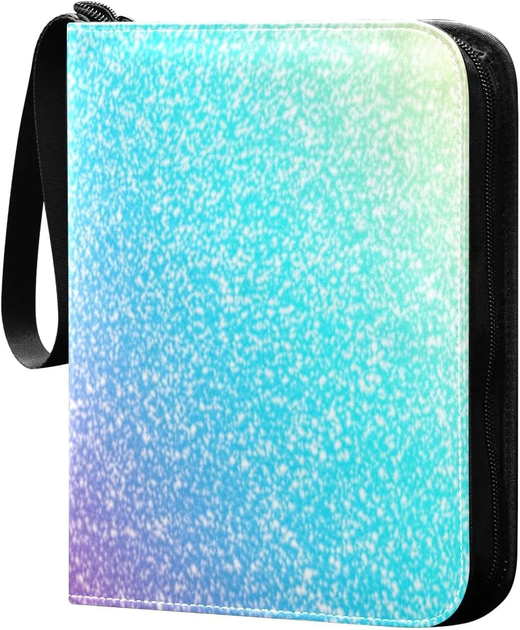 Colorful Glitter Card Binder Holder, Binder with Zipper 400 Cards Capacity Collectible Trading Card Albums