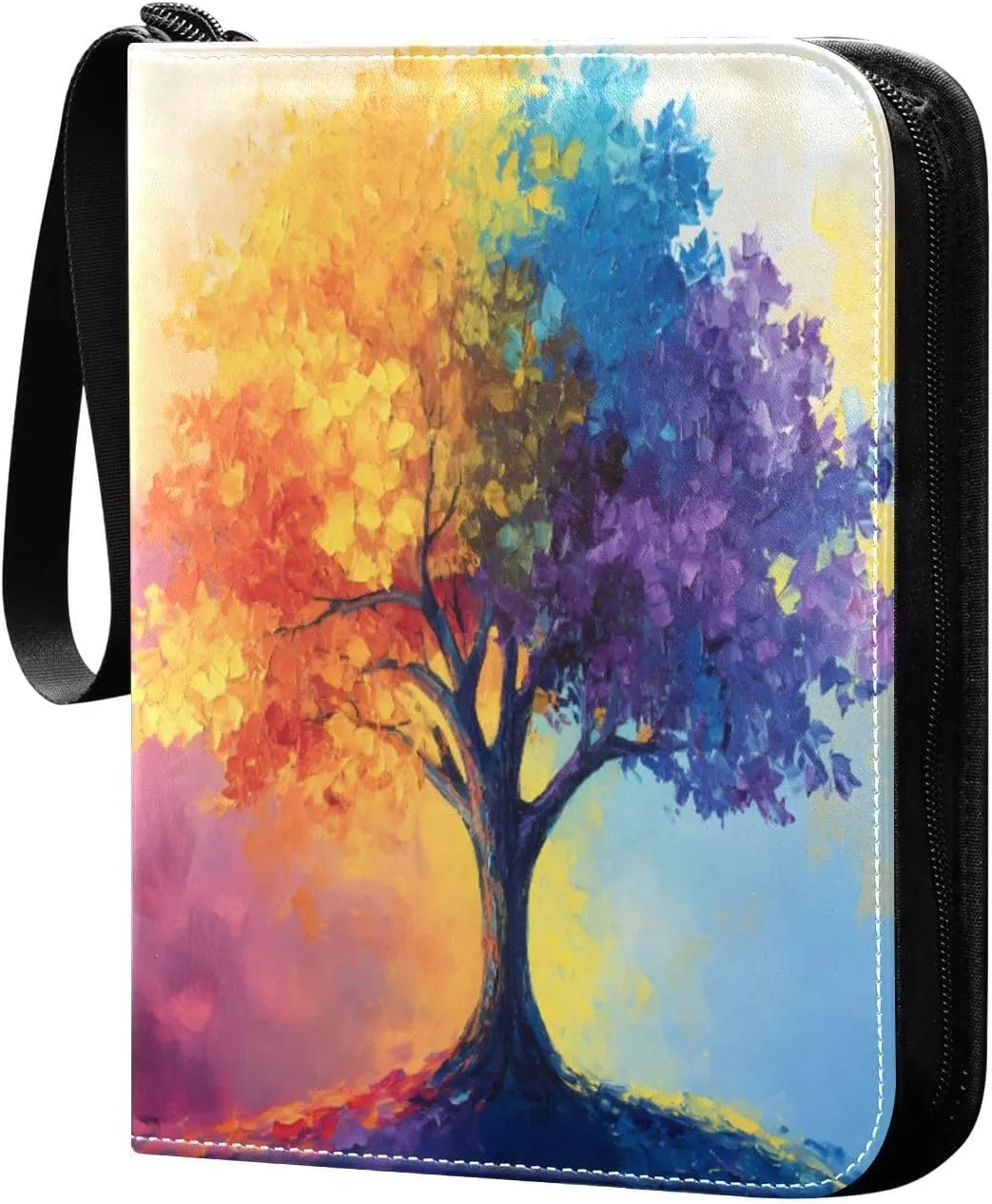Colorful Tree Small Trading Card Binder, Card Binder 4 Pocket 400 Cards Capacity for Baseball Card, Football Card