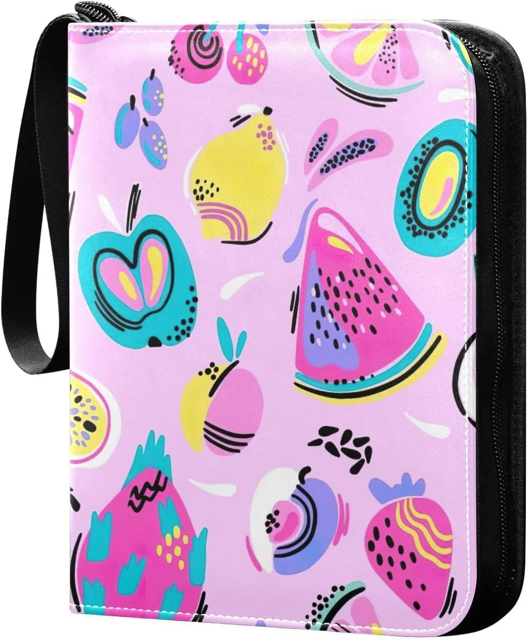 Colorful Tropics Pattern Binder for Trading Cards, Trading Card 3 Ring Binder Fits 400 Cards Card Album