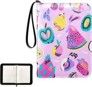 Colorful Tropics Pattern Binder for Trading Cards, Trading Card 3 Ring Binder Fits 400 Cards Card Album
