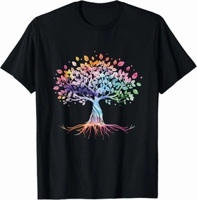 Colorful Life Is Really Good Vintage Unique Tree Art Gift T-Shirt