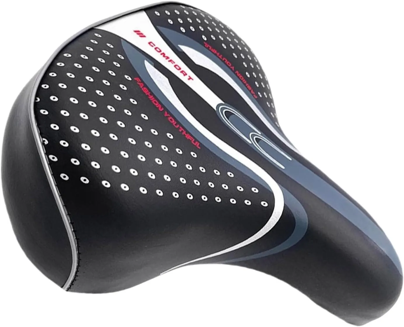Comfortable Extra Wide Bike Fit for Seat Saddles PU Electric Bike Suspension Shock Absorbing Soft Cycling Saddle Bike Saddle Cushion Waterproof