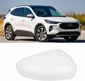 Compatible with Ford Escape SE/SEL Right Passenger Side Mirror Cap Cover 2020 2021 2022 2023 2024, White Side Door Rearview Mirror Cover Replacement Without Turn Signal Light