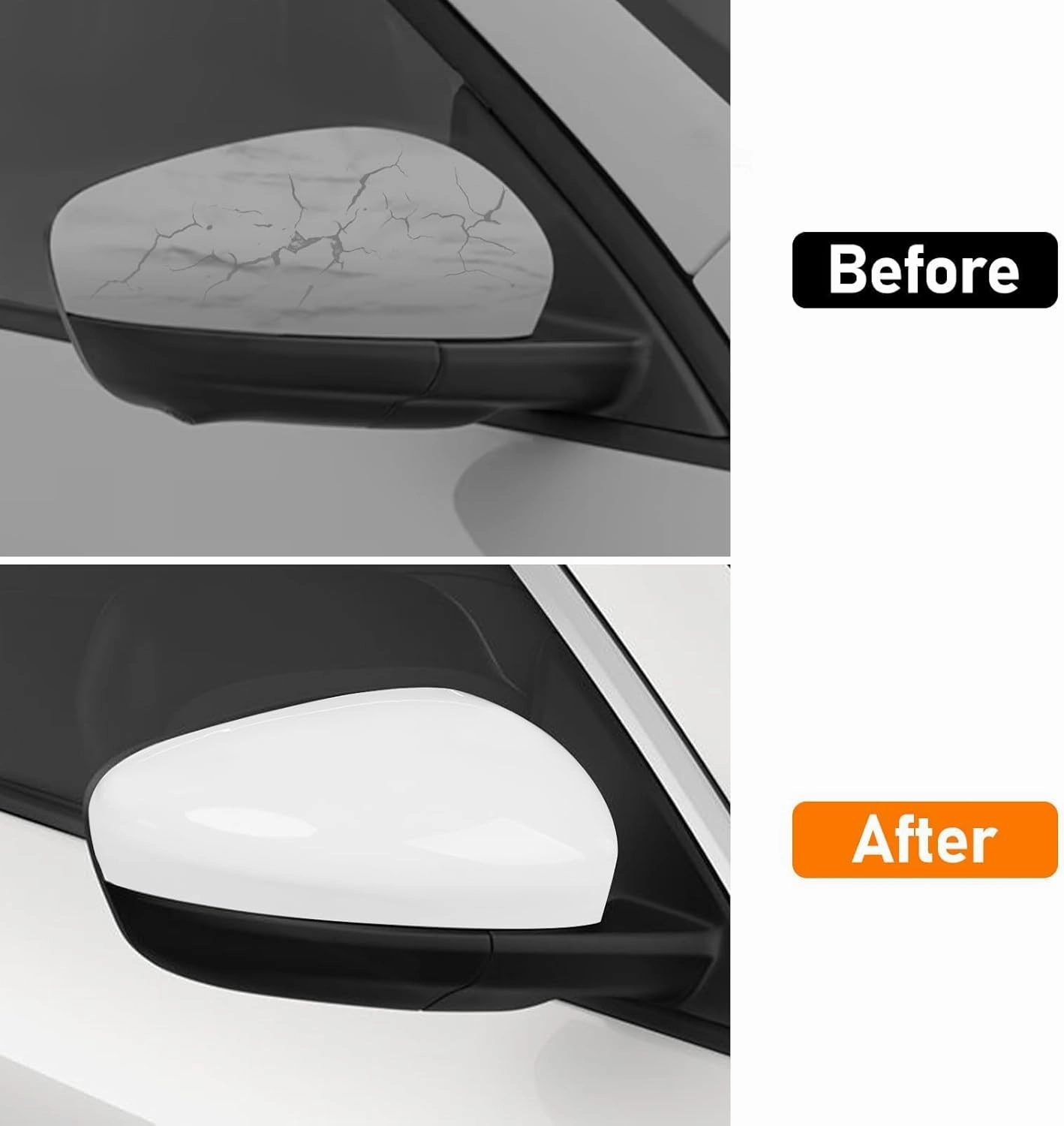 Compatible with Ford Escape SE/SEL Right Passenger Side Mirror Cap Cover 2020 2021 2022 2023 2024, White Side Door Rearview Mirror Cover Replacement Without Turn Signal Light