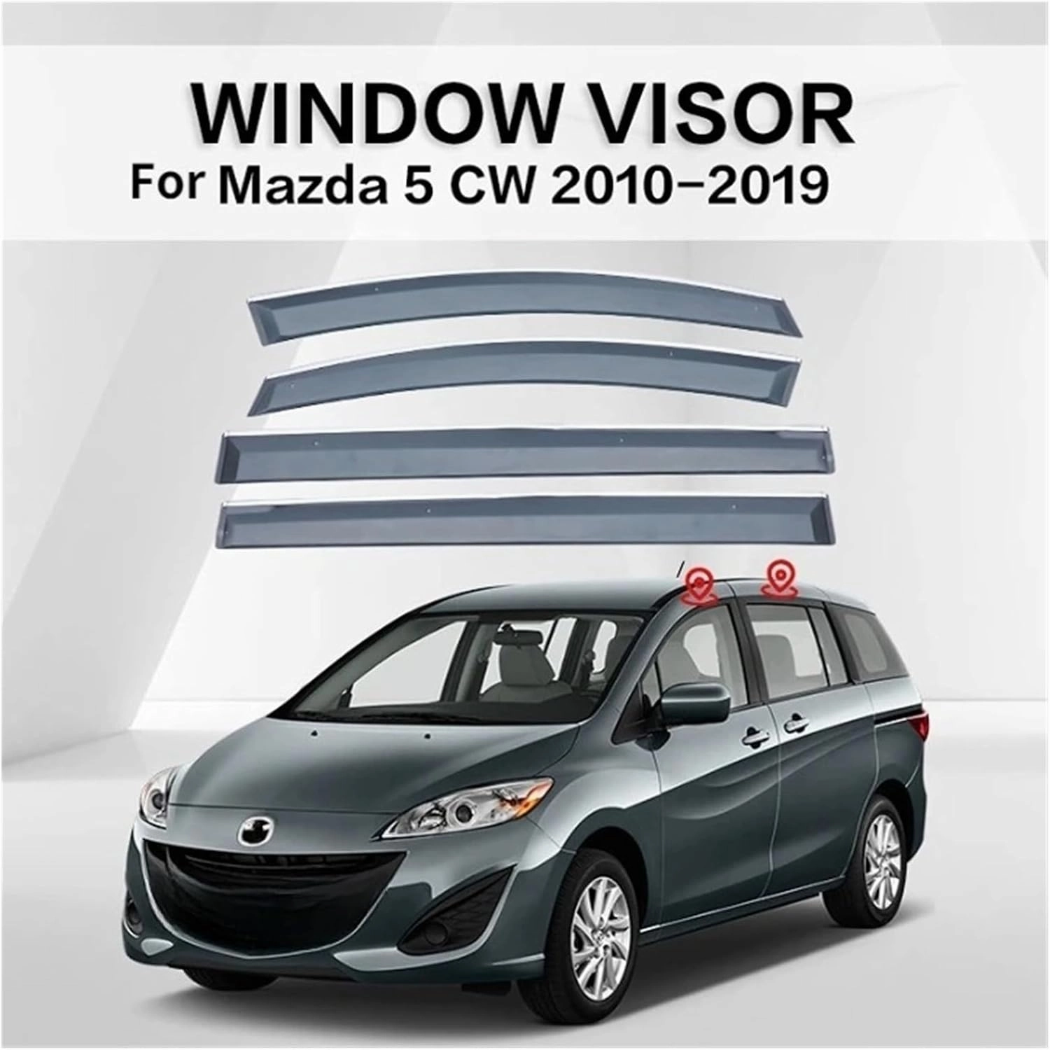 Compatible with Mazda 5 1999-2021 CP CR CW Window Visor Rear Window Roof Sun Rain Shade Vent Visor Spoiler Wing(CW)