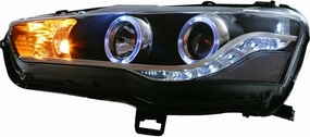Compatible with Mitsubishi Lancer Headlight Modification Assembly 09-16 LED Angel Tears Eyes Double-Light Lens Daytime Running Lamp(R)