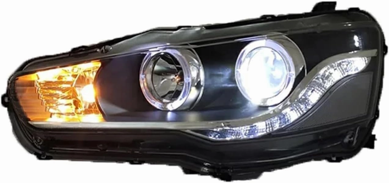 Compatible with Mitsubishi Lancer Headlight Modification Assembly 09-16 LED Angel Tears Eyes Double-Light Lens Daytime Running Lamp(R)