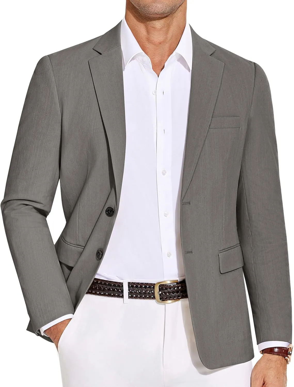 COOFANDY Men's Casual Blazer Lightweight Slim Fit Suit Jacket Two Button Cotton Sport Coats