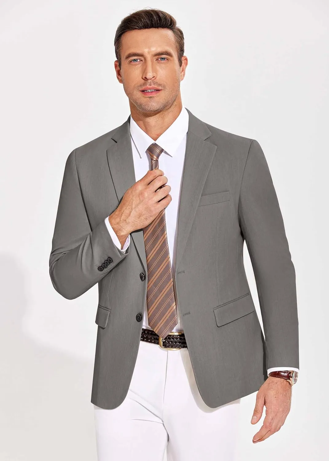 COOFANDY Men's Casual Blazer Lightweight Slim Fit Suit Jacket Two Button Cotton Sport Coats