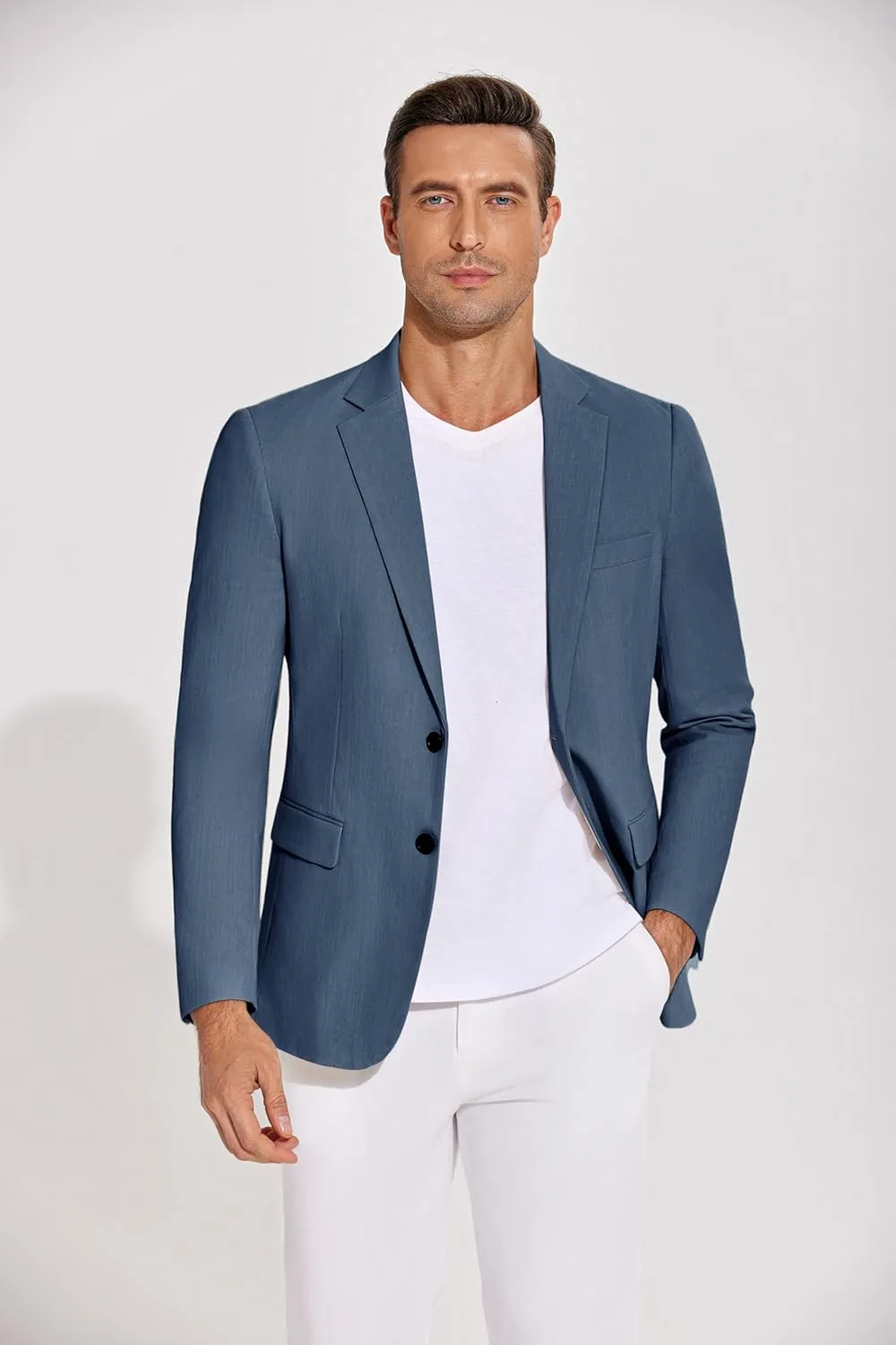 COOFANDY Men's Casual Blazer Lightweight Slim Fit Suit Jacket Two Button Cotton Sport Coats