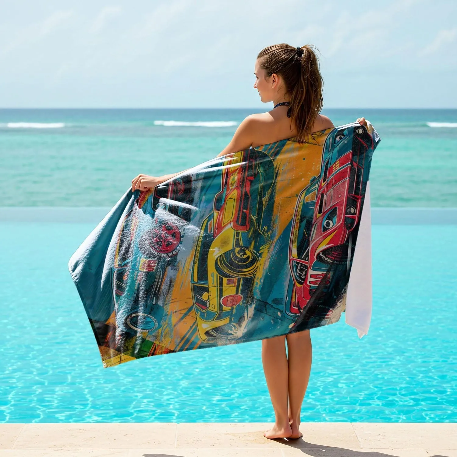 Cool Racing Print Beach Towel - Microfiber Race Car Bath Towel, Black and White Checkered Quick Dry Beach Towel, Perfect for Boys and Racing Enthusiasts (style4,55in x 28in)