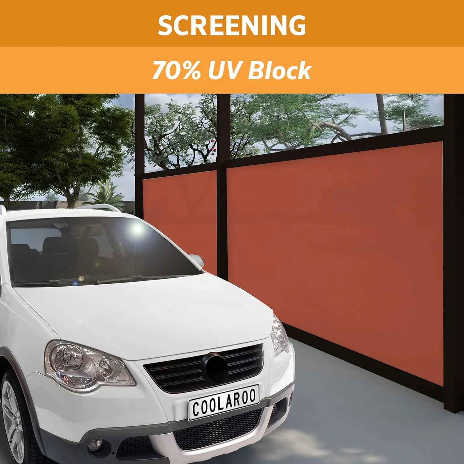 Coolaroo 70% UV Block Prvacy & Screening Fabric - Breathable Fence Cover for Patio, Balcony, Pool, and Play Area, Tear Resistant Windscreen, 6ftx15ft Roll, Terracotta