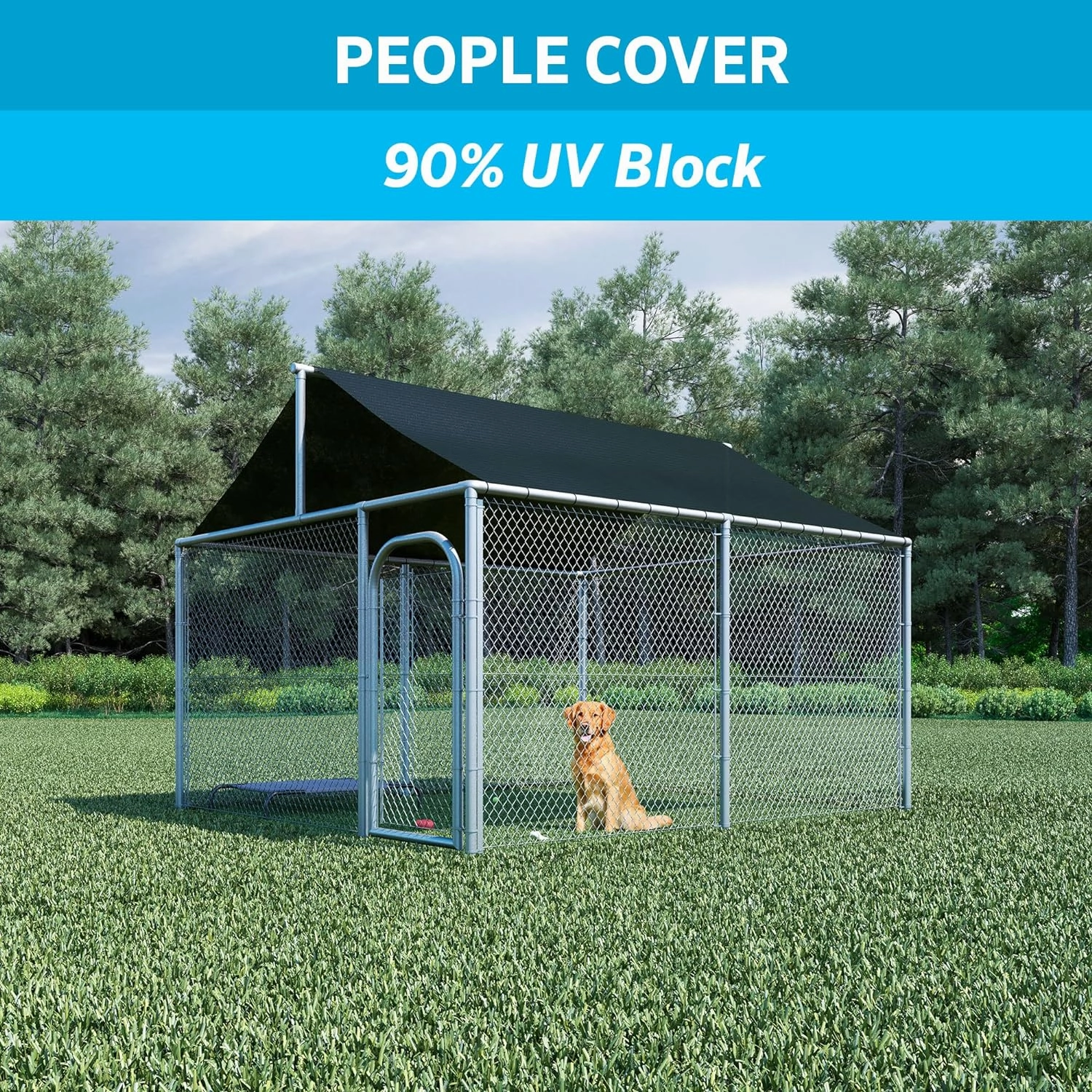 Coolaroo 90% UV Block Heavy Duty Sun Protection Fabric - Breathable Outdoor Shade Cover for Pergolas, Patios, Pets, Vehicles, and Play Areas, Tear-Resistant HDPE, 6ftx50ft Roll, Graphite