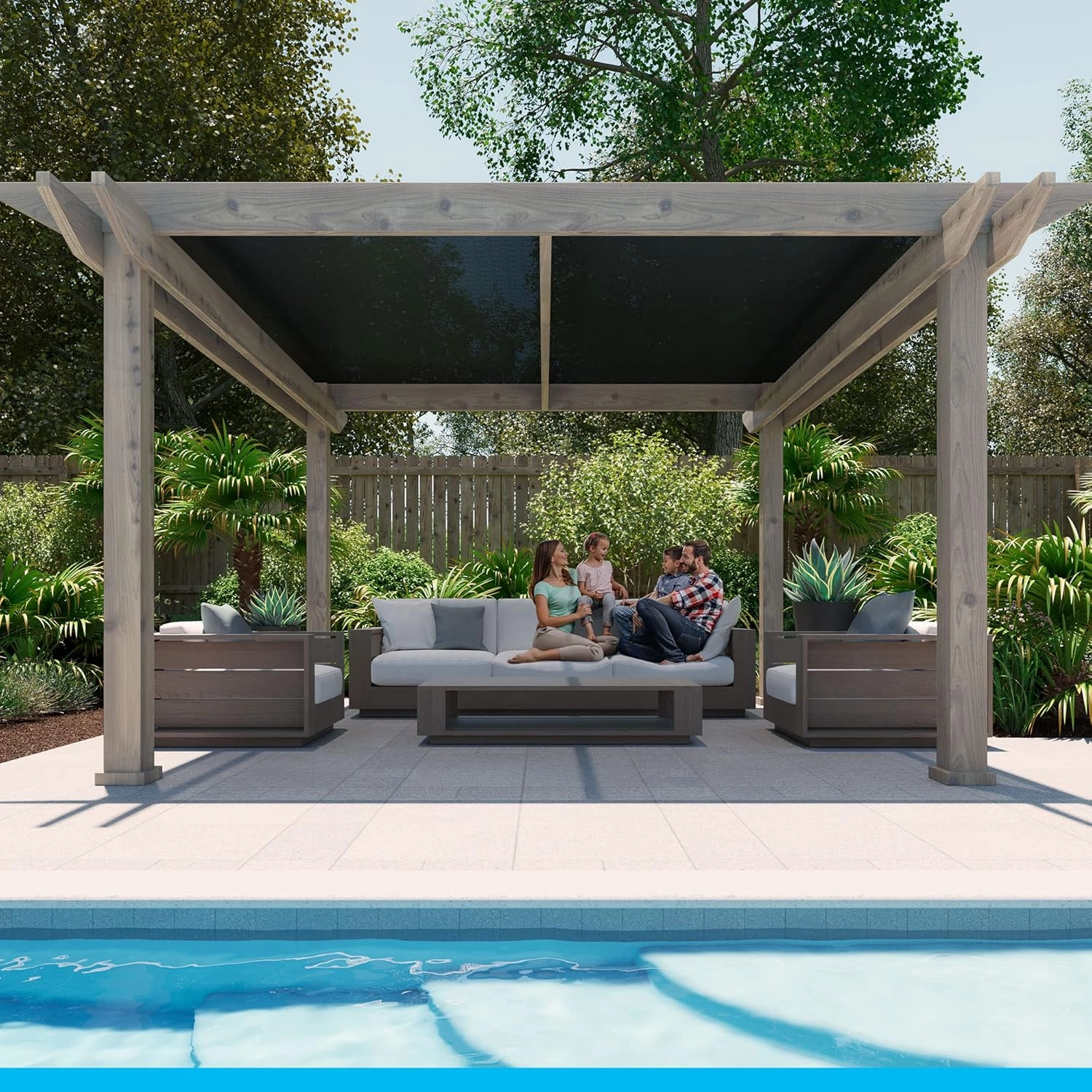 Coolaroo 90% UV Block Heavy Duty Sun Protection Fabric - Breathable Outdoor Shade Cover for Pergolas, Patios, Pets, Vehicles, and Play Areas, Tear-Resistant HDPE, 6ftx50ft Roll, Graphite