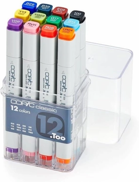 Copic Classic, Alcohol-based Markers, 12pc Set, Basic (Discontinued model: EAN 4511338002209)