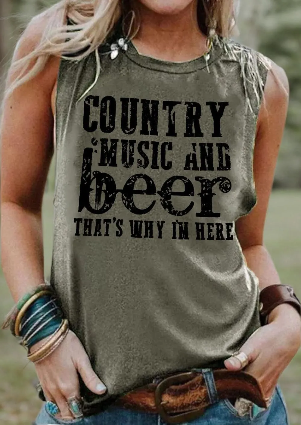 Country Music Tank Tops Women Letter Print Country Music Festival Tank Tops Funny Summer Sleeveless Vacation Tank