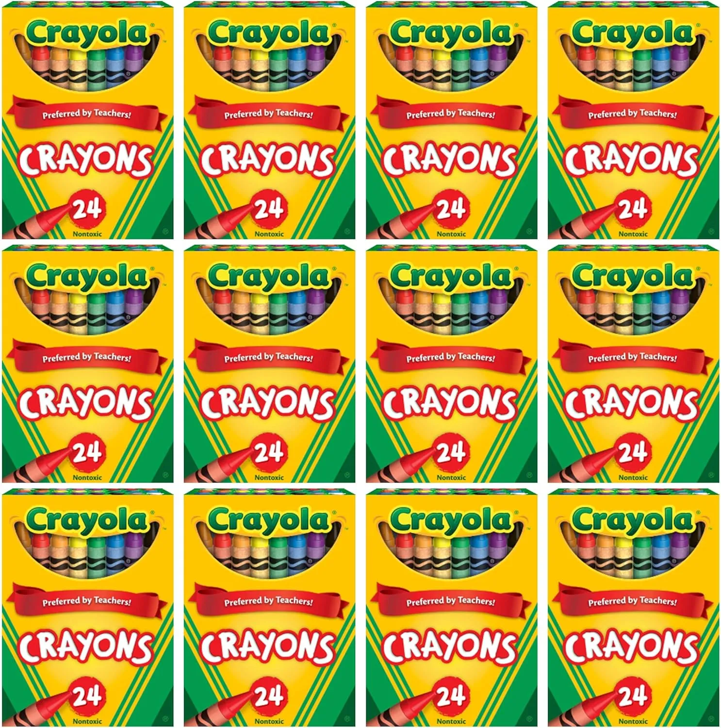 Crayola Crayons Bulk, 12 Packs of 24 Count Crayons, School Supplies, Assorted Colors
