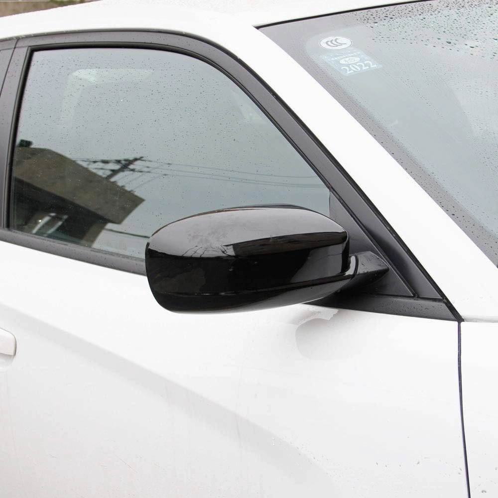 Crosselec Bright Black Side Door Mirror Cover Molding Trim for Dodge Charger 2011-2021 for Chrysler 300 300C 2011-2022 (Bright Black)