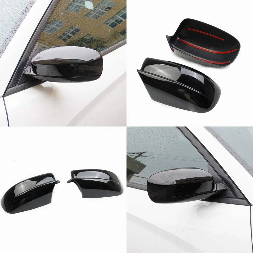 Crosselec Bright Black Side Door Mirror Cover Molding Trim for Dodge Charger 2011-2021 for Chrysler 300 300C 2011-2022 (Bright Black)