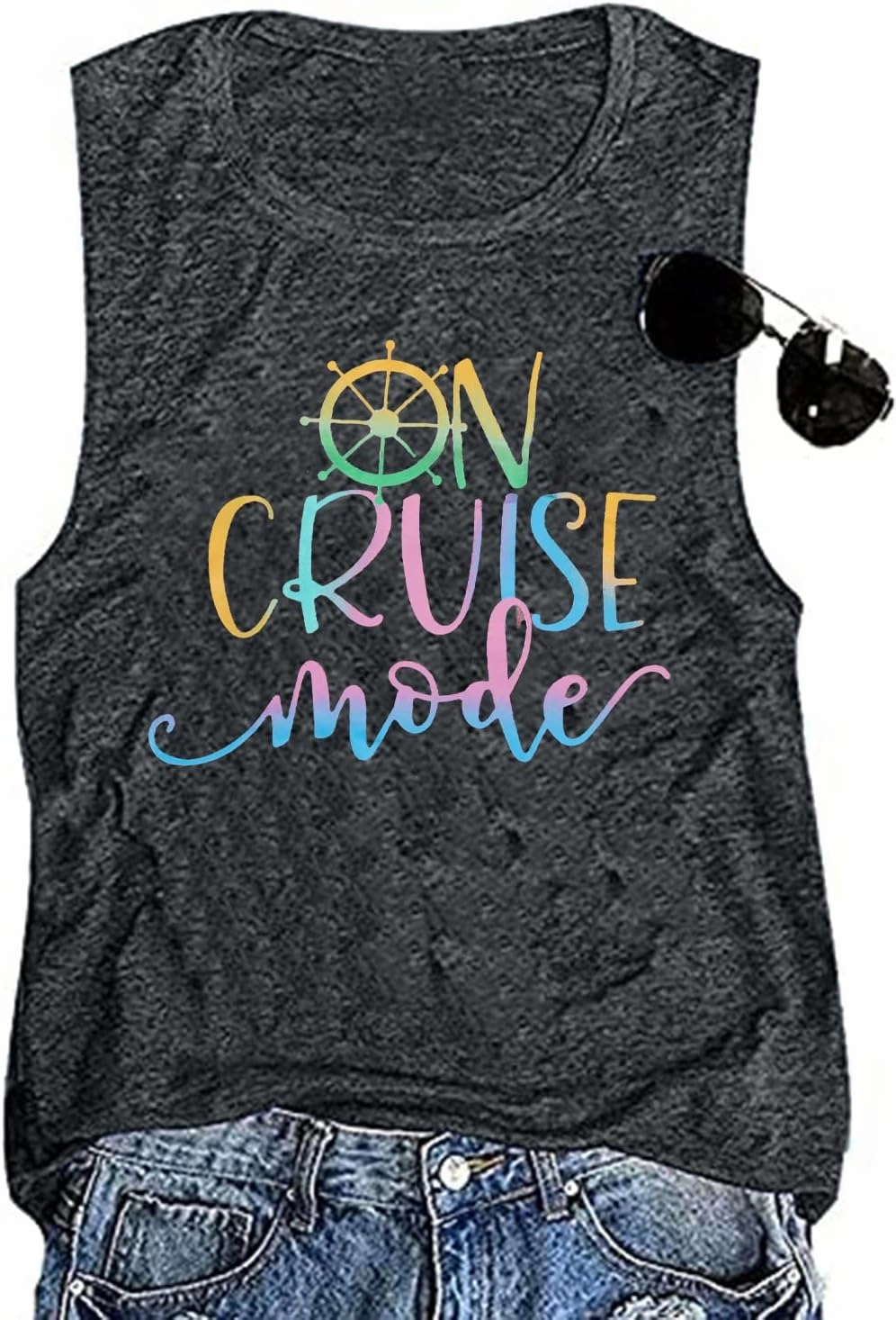 Cruise Mode Tank Women Summer Sleeveless Cruising Love Graphic Print T Shirt Boating Gifts Vacation Beach Shirt